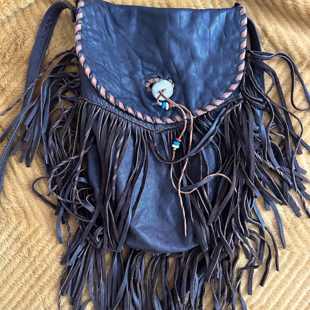 Fringed Leather Crossbody Bag